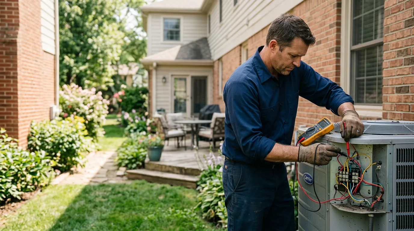 HVAC technician working near Schiller Park, IL
